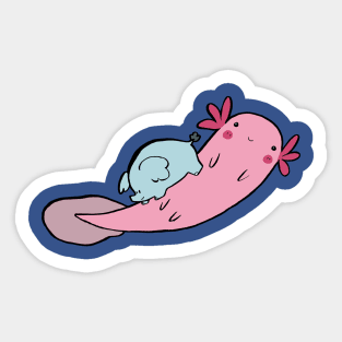 Little Elephant Big Axolotl Sticker